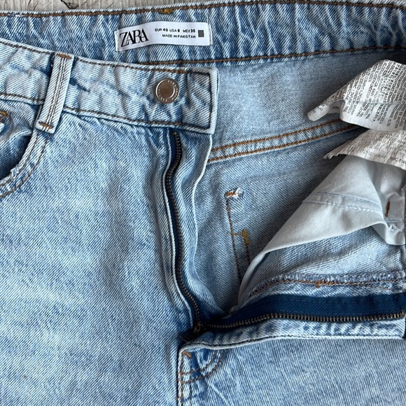 Zara Women Jeans Size: 8 Color: White Wash - Picture 3 of 13